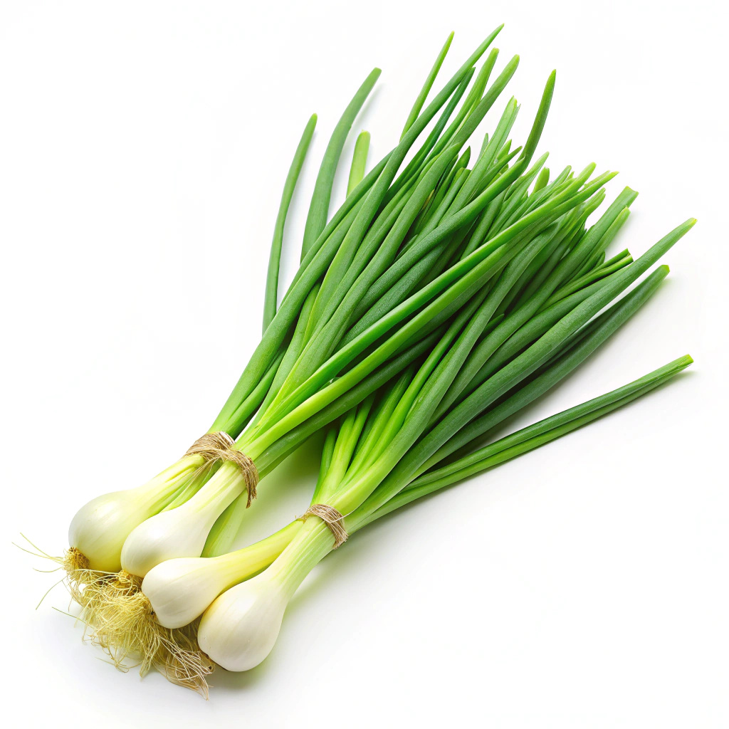 Green Onion Fresh Chives Isolated On White Background With Clipping Path Recraft