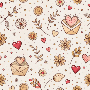 valentine day minimalist doodles for seamless pattern tile, light background