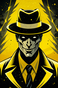 art deco, watchmen, Rorschach. noir. poster,  symmetry