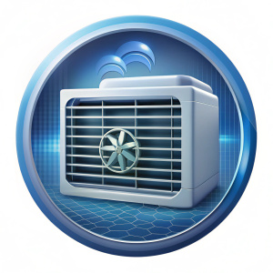 icono de Ventilación y Drenes de Aires Acondicionados serio pero preciso HD 1080, sin letras