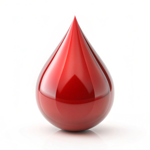 blood 3d render icon illustration an white background