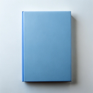 mockup  blue book on white background, straight position