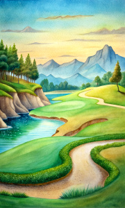 golf landscape print