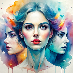 A minimalist pop art illustration of two faces merging into one, with bold lines and vibrant colors, reminiscent of Roy Lichtenstein. Intricate details capture the expressions and emotions of the twins.