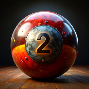 ultra realistic number 2 hell road looking billiard ball