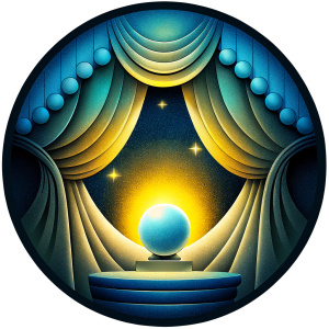 logo for the curtain salon "pearl" in yellow colors