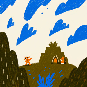 Screenshot from 'Crash Bandicoot 4: It's About Time'. Lush green jungle, crystal blue skies. Crash and co navigating treacherous terrain. Ancient temples and hidden artifacts scattered around.