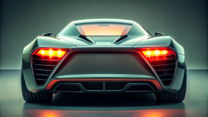 One supercar, new concept, Racing, Rearview, dark style