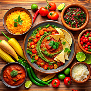 mexican food top view