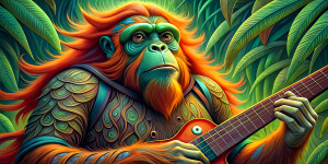 orangutan electric guitar player