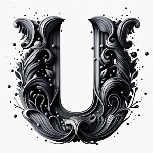 Lettre "U" white background  , 