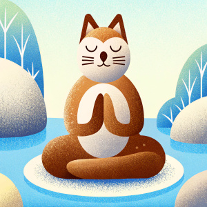 Zen Cat Meditating yoga