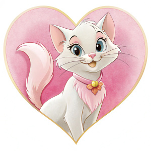 disney aristocat, cartoon, love design, clipart, transparent backround


