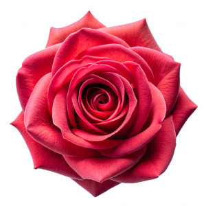 full rose on white background