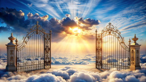 background with Heaven gates