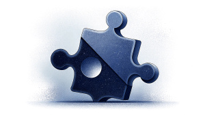 Strategic Canvas and a missing puzzle, Missing ingredient to success, black and white, sketch format
