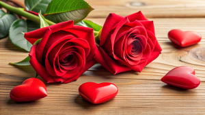 amores románticas rosas y corazones