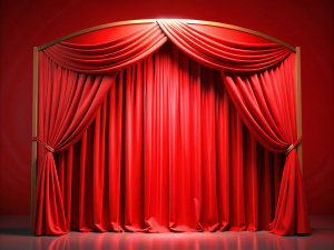  a 3d red curtain