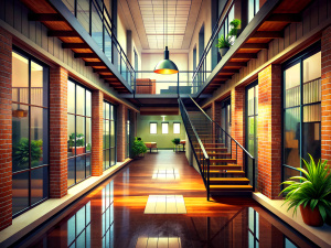 loft-style apartment corridor
