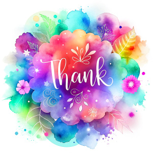 "Thank you", white background