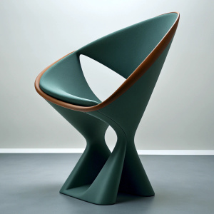 matte rubber chair inspired by geometry  in mix of minimalistic and bauhaus style 