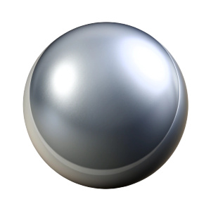 a basic 3d planet one color shine silver chrome glow white background