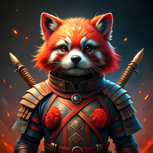 red panda warrior