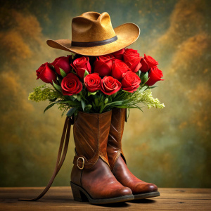 ultra realistic valentine's day flowers, rodeo