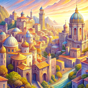 the  old city,
in-the-style,                                  poster-from-the-game hyperrealism, 