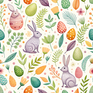 easter minimalist doodles seamless pattern tile, white ground