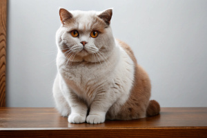 british shorthair cat sitting facing the camera