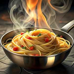 sphagetti cooking