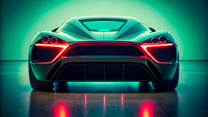 One supercar, new concept, Racing, Rearview, dark style