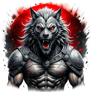 berserker tattoo design - perfect realistic art - high-definition - grey and black - white background 