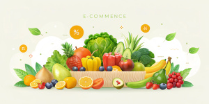 Fruits and Vegetable banner ecommerce site size 2450 x 500