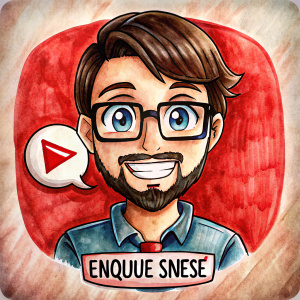 Logo para canal de youtube con nombre "Enrique Sensei". el personaje usa lentes, brown eyes, black hair, brown skin, 2 days beard