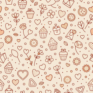 valentine day minimalist doodles for seamless pattern tile, light background