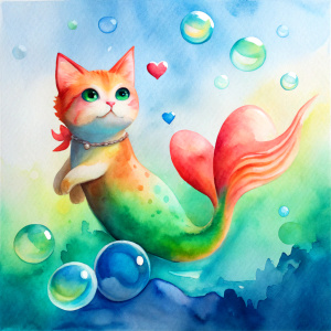 cat mermaid