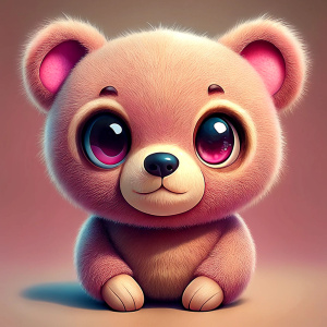 teddy bear, cute, pink, cute eyes, illustration