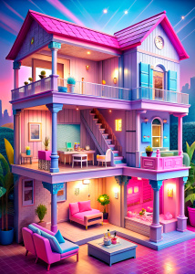 

barbi dream house and lol doll