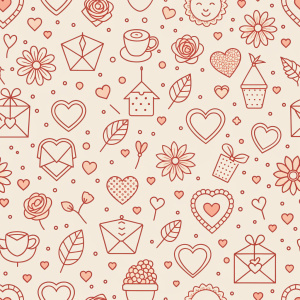 valentine day minimalist doodles for seamless pattern tile, light background