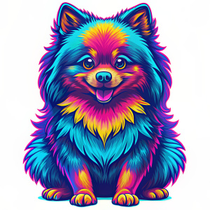 Pomeranian German Spitz Dog, mascot cartoon character, isolated on white background