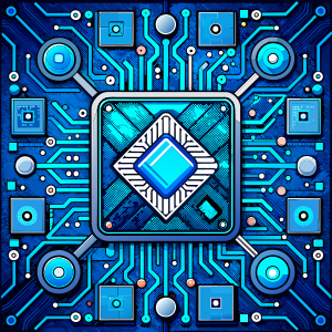 circuit board blue background