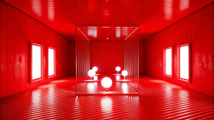 Effulgent Light Play in Empty Chambers, Featured in 3D Portrayals