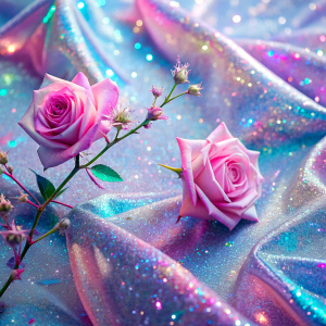  branch of frozen pink roses Glam Glitters Sequins light soft    very much glitter sparkly ultra intense crystal effect fantasized glam Sprinkle    Shimmering Bioluminescent fairytale masterpiece  Magical Holographic  Glossy Bioluminescent iridescence  Shimmering Holographic   Foil Glossy Patent Spandex Vinyl   