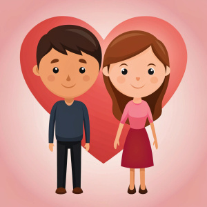 romantic couple cartoon