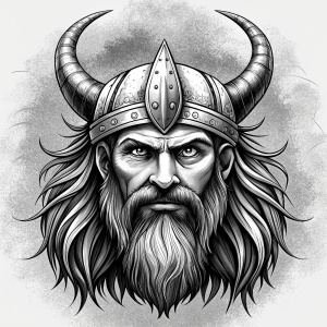 viking perfect realistic art, high-definition, high-definition grey and black, white background 