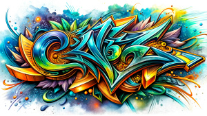 3D graffiti wildstyle on white paper, perfect composition, dynamic and aesthetic, 3D color effects, edgy and modern, ""COPY""