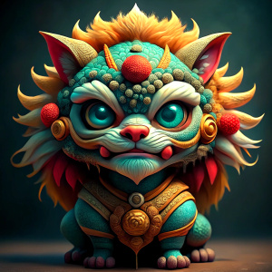 Chinese Dragon Awakening Lion Cute Doll Human Form