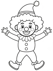Clown, dynamic pose using the technique of illustrator Anna Silivonchik